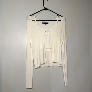 White Two piece Cami and Top 90s style tube top